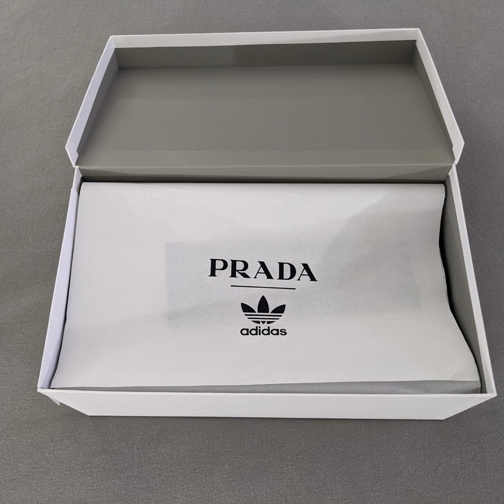 (UNISEX) ADIDAS PRADA X SUPERSTAR BLACK CORE (NEW) US 8 MEN / 9.5 W - Picture 6 of 12